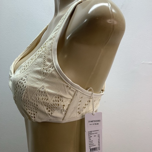 Seafolly Australia Size 12DD Cream Sweetheart Crochet Halter Bralette. New - Picture 3 of 8